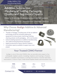 Additive, Subtractive, Mechanical Testing, Packaging, Quality and Regulatory Experts